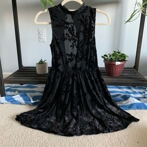 Sheer, Black, Velvet Dress